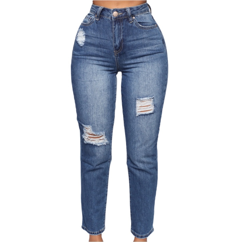 Fashion Nova Distressed Mom Jeans Size 9